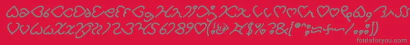 Czcionka I Love You Bold Italic – szare czcionki na czerwonym tle