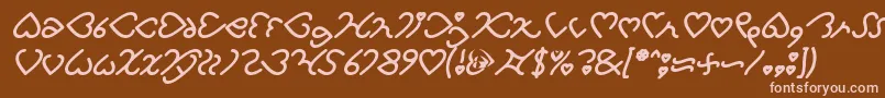 I Love You Bold Italic Font – Pink Fonts on Brown Background