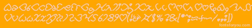 Fonte I Love You Bold Italic – fontes rosa em um fundo laranja