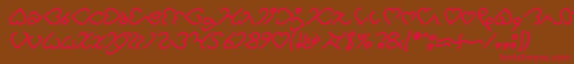 fuente I Love You Bold Italic – Fuentes Rojas Sobre Fondo Marrón