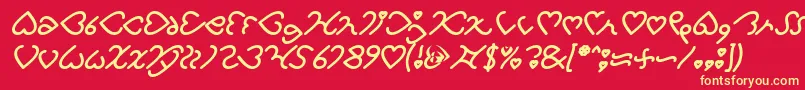 I Love You Bold Italic Font – Yellow Fonts on Red Background
