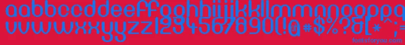 フォントDf667Chlorine – 赤い背景に青い文字