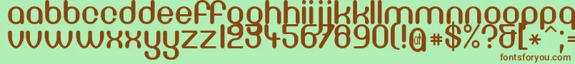 フォントDf667Chlorine – 緑の背景に茶色のフォント