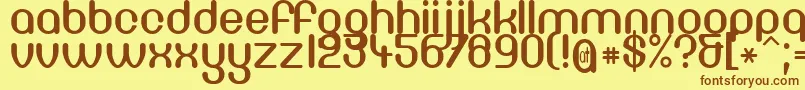 Df667Chlorine Font – Brown Fonts on Yellow Background