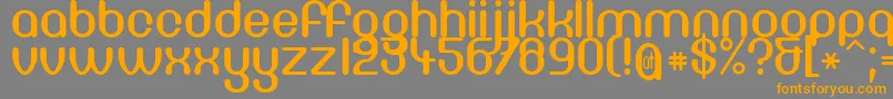 Fonte Df667Chlorine – fontes laranjas em um fundo cinza