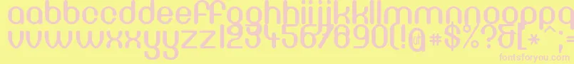 Df667Chlorine-Schriftart – Rosa Schriften auf gelbem Hintergrund