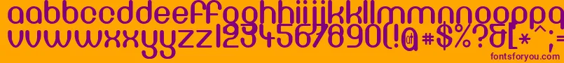 Df667Chlorine Font – Purple Fonts on Orange Background