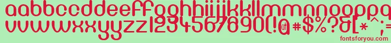 Df667Chlorine-Schriftart – Rote Schriften auf grünem Hintergrund