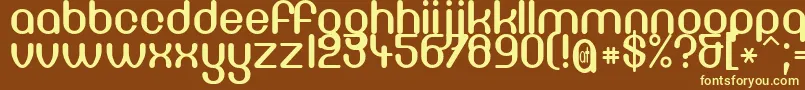 Df667Chlorine-fontti – keltaiset fontit ruskealla taustalla