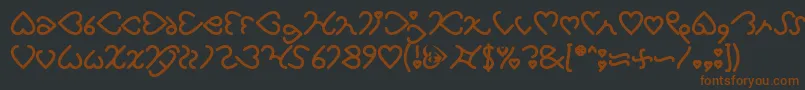 I Love You Bold-fontti – ruskeat fontit mustalla taustalla