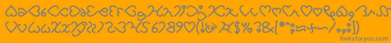 Fonte I Love You Bold – fontes cinzas em um fundo laranja