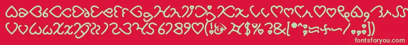 フォントI Love You Bold – 赤い背景に緑の文字