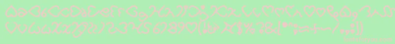 I Love You Bold Font – Pink Fonts on Green Background