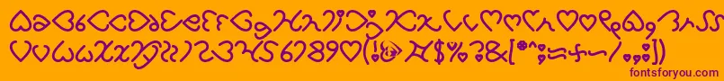 I Love You Bold Font – Purple Fonts on Orange Background