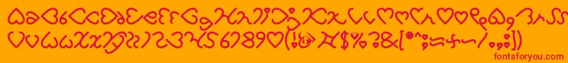 I Love You Bold Font – Red Fonts on Orange Background
