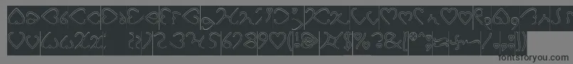 I Love You Hollow Inverse Font – Black Fonts on Gray Background