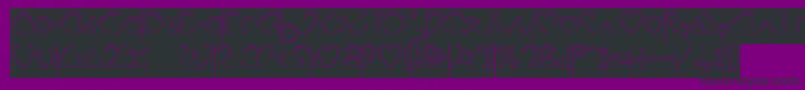 I Love You Hollow Inverse Font – Black Fonts on Purple Background