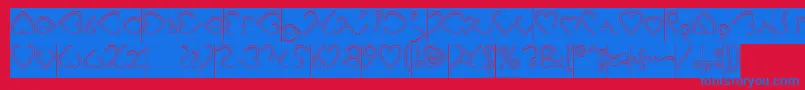 fuente I Love You Hollow Inverse – Fuentes Azules Sobre Fondo Rojo