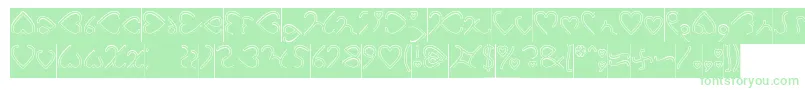Fonte I Love You Hollow Inverse – fontes verdes em um fundo branco