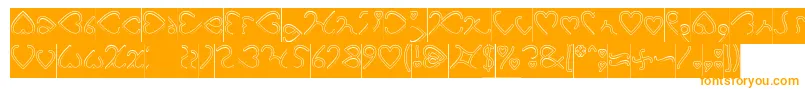 フォントI Love You Hollow Inverse – オレンジのフォント