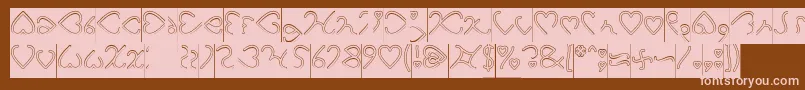 I Love You Hollow Inverse Font – Pink Fonts on Brown Background