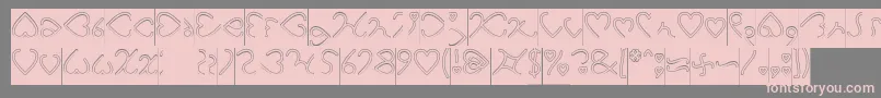 フォントI Love You Hollow Inverse – 灰色の背景にピンクのフォント