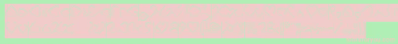 I Love You Hollow Inverse-fontti – vaaleanpunaiset fontit vihreällä taustalla