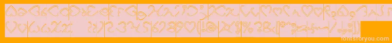 Czcionka I Love You Hollow Inverse – różowe czcionki na pomarańczowym tle