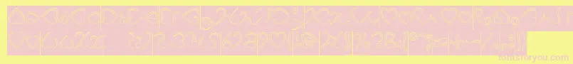 Czcionka I Love You Hollow Inverse – różowe czcionki na żółtym tle