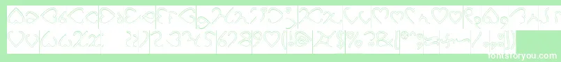 フォントI Love You Hollow Inverse – 緑の背景に白い文字