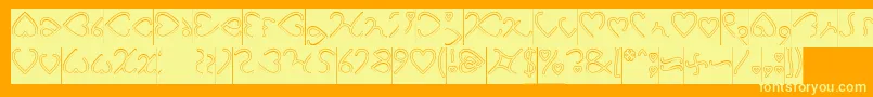 I Love You Hollow Inverse Font – Yellow Fonts on Orange Background