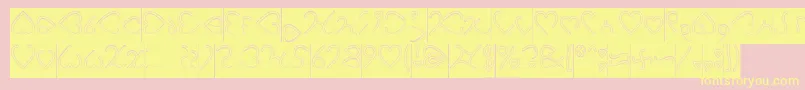 フォントI Love You Hollow Inverse – 黄色のフォント、ピンクの背景