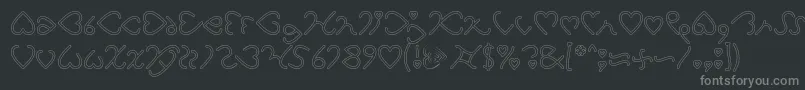 Czcionka I Love You Hollow – szare czcionki na czarnym tle