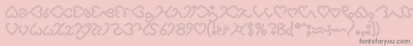 I Love You Hollow Font – Gray Fonts on Pink Background