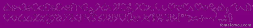 I Love You Hollow-Schriftart – Graue Schriften auf violettem Hintergrund