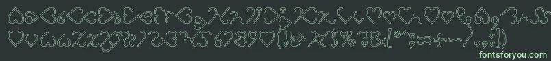 I Love You Hollow Font – Green Fonts on Black Background