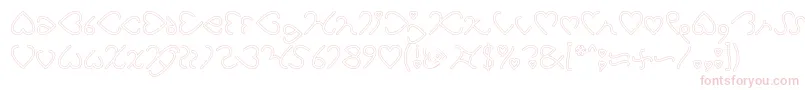 I Love You Hollow Font – Pink Fonts on White Background