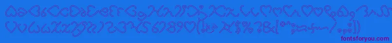 I Love You Hollow Font – Purple Fonts on Blue Background