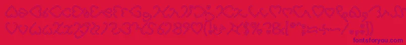 I Love You Hollow-fontti – violetit fontit punaisella taustalla