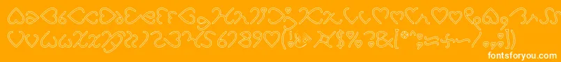 I Love You Hollow-Schriftart – Weiße Schriften auf orangefarbenem Hintergrund