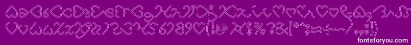 I Love You Hollow Font – White Fonts on Purple Background