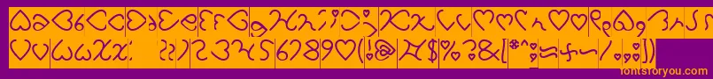 I Love You Inverse Font – Orange Fonts on Purple Background
