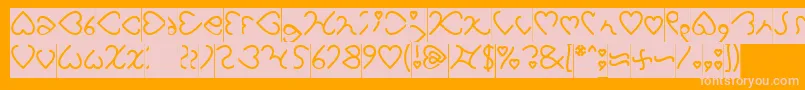 I Love You Inverse Font – Pink Fonts on Orange Background