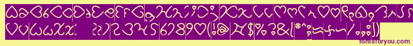 I Love You Inverse Font – Purple Fonts on Yellow Background