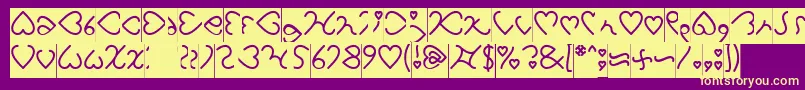 I Love You Inverse Font – Yellow Fonts on Purple Background