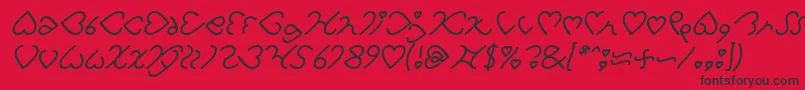 fuente I Love You Italic – Fuentes Negras Sobre Fondo Rojo