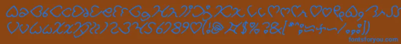 Fonte I Love You Italic – fontes azuis em um fundo marrom