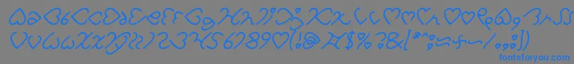 I Love You Italic Font – Blue Fonts on Gray Background