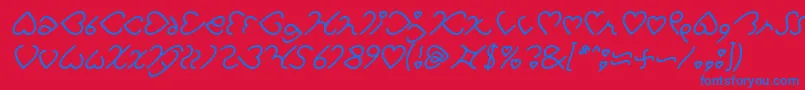I Love You Italic-fontti – siniset fontit punaisella taustalla