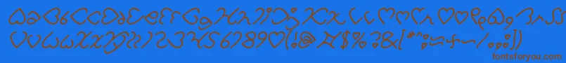 I Love You Italic Font – Brown Fonts on Blue Background